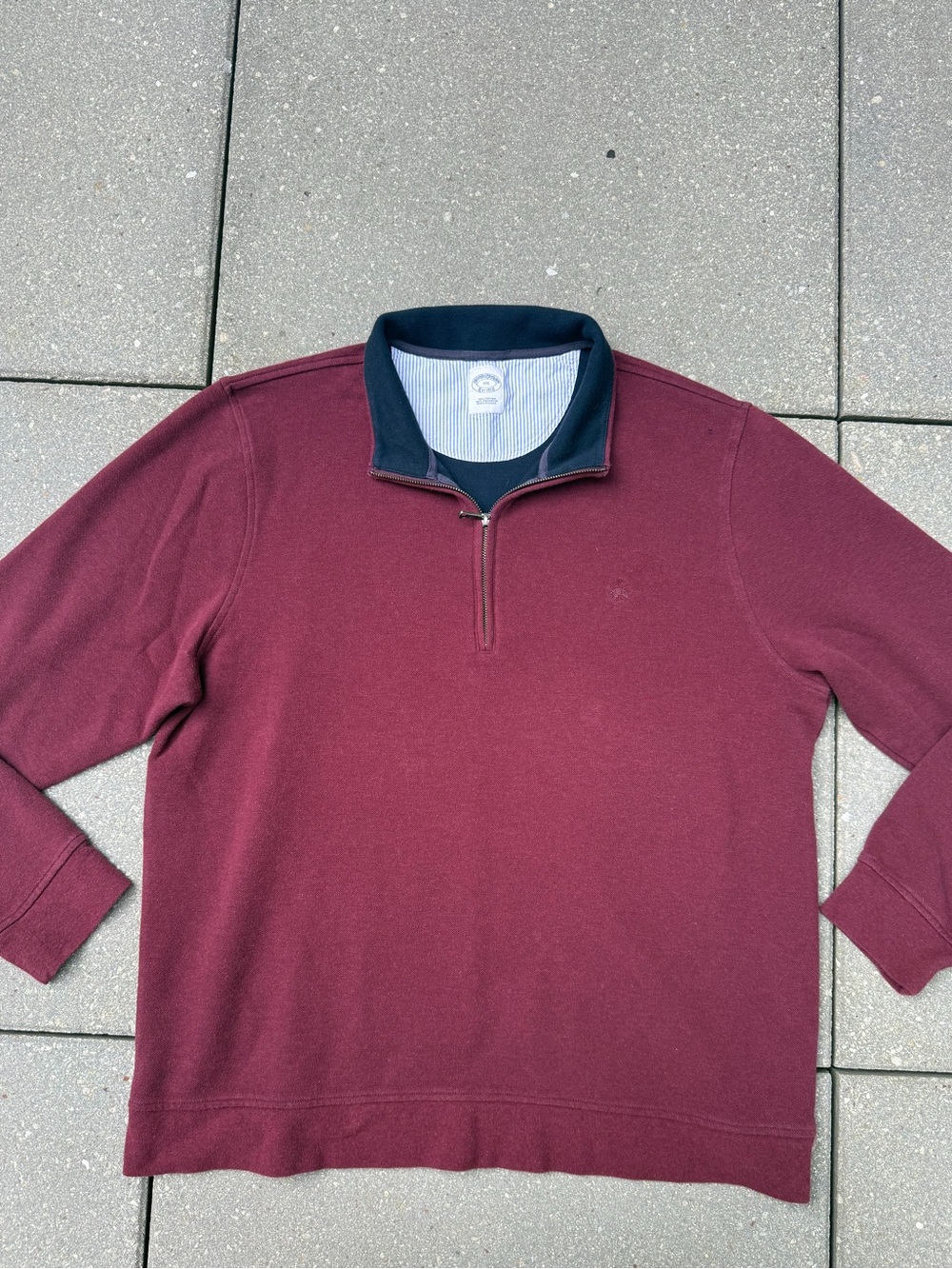 Brooks Brothers Men’s XXL Burgundy Quarter Zip Pullover Sweater